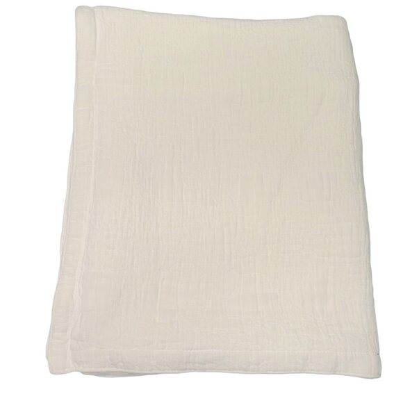 Eileen Fisher Matelassé Pillow Sham White Organic Cotton 1 One Standard Size - Picture 15 of 16